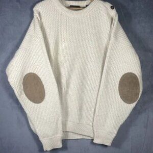 Timberland WeatherGear VTG Wool Alpaca Men’s Fisherman‎ Sweater Cream Sz L READ